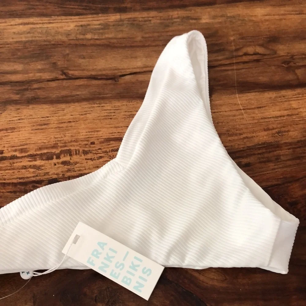 Frankie’s Bikinis Austin Ribbed Bottom White XL